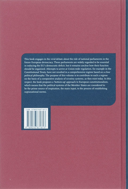 Achterkant van National Parliaments and European Democracy