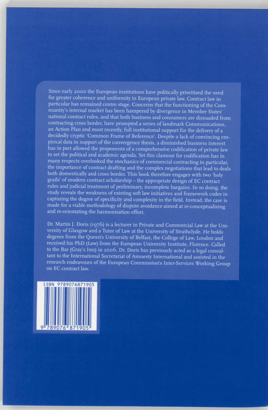 Achterkant van Dispute Avoidance and European Contract Law
