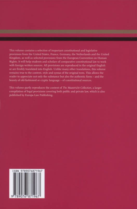 Achterkant van Sources of Constitutional Law