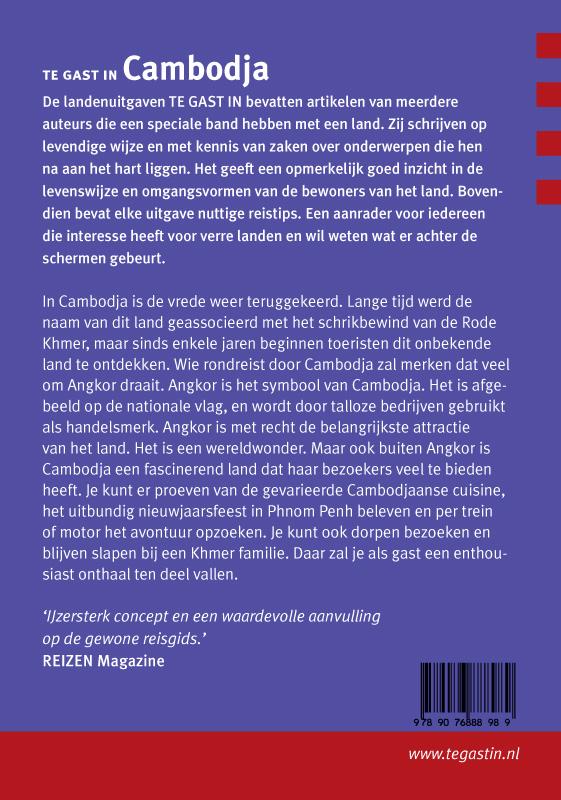 Achterkant van Te gast in Cambodja