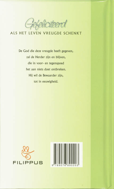 Achterkant van Gefeliciteerd