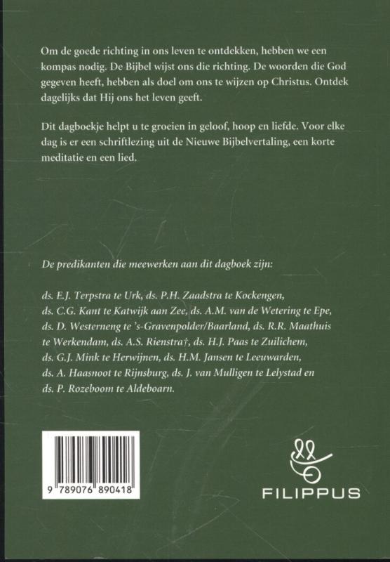 Achterkant van Filippus dagboek 2014