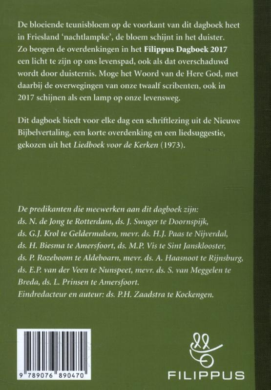 Achterkant van Filippus dagboek 2017