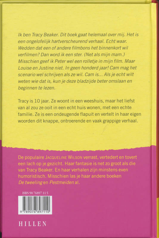 Achterkant van Het verhaal van Tracy Beaker