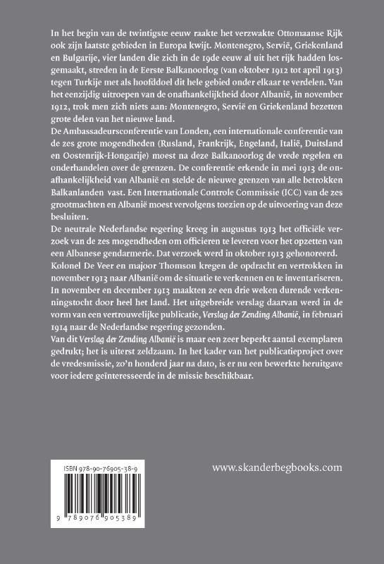 Achterkant van Verslag der zending Albanië