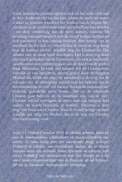 Achterkant van De twaalf Heilige nachten en de geestelijke hierarchieen