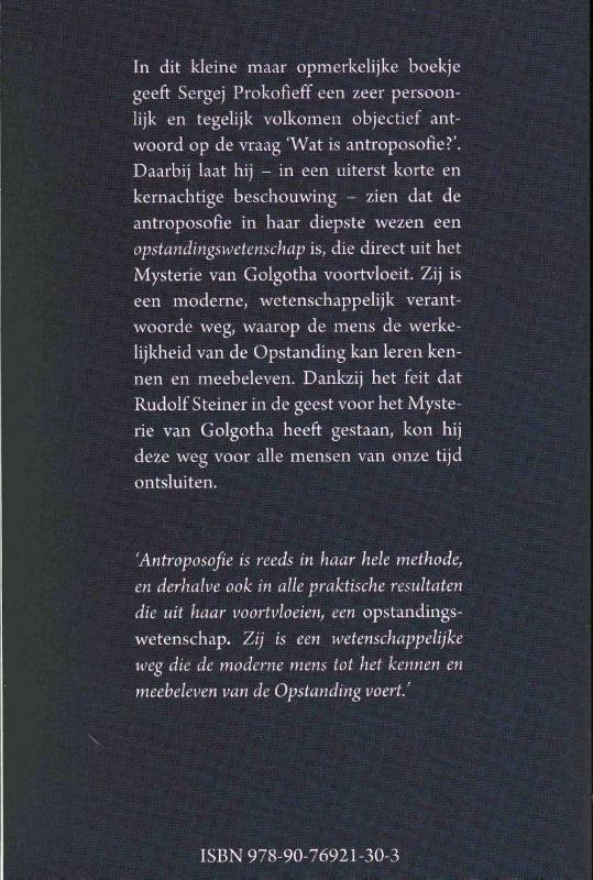 Achterkant van Wat is antroposofie?