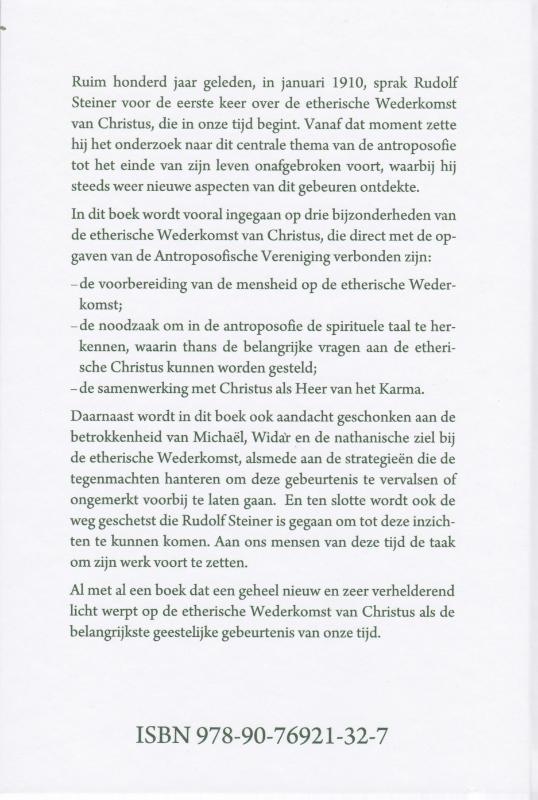 Achterkant van De verschijning van de etherische Christus