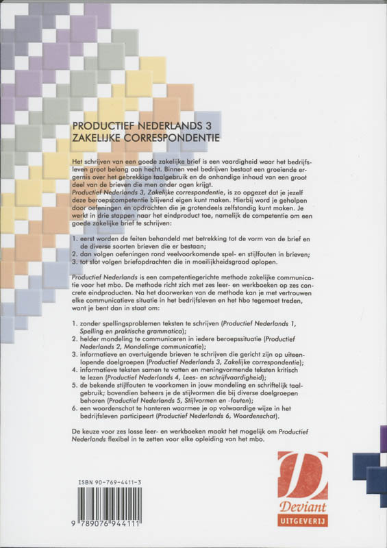Achterkant van 3 Zakelijke correspondentie