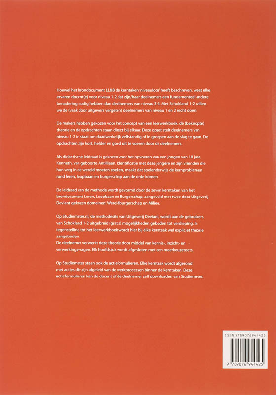 Achterkant van Leerwerkboek niveau 1-2
