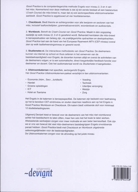 Achterkant van Uitstroomkatern Engels Zorg 1