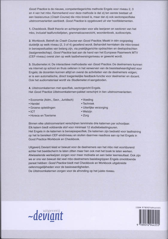 Achterkant van Uitstroomkatern Engels Welzijn 1 (SAW)