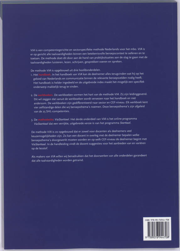 Achterkant van Werkboek