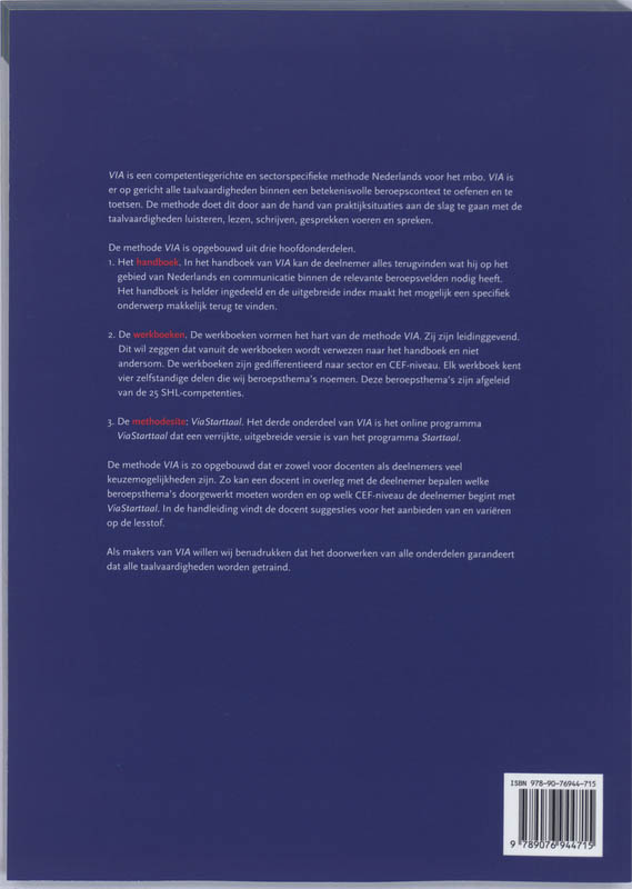 Achterkant van Werkboek