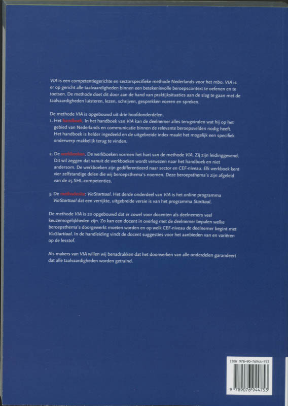 Achterkant van Werkboek
