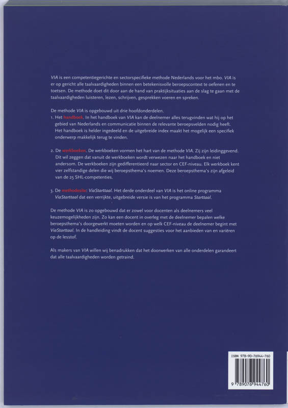 Achterkant van Werkboek