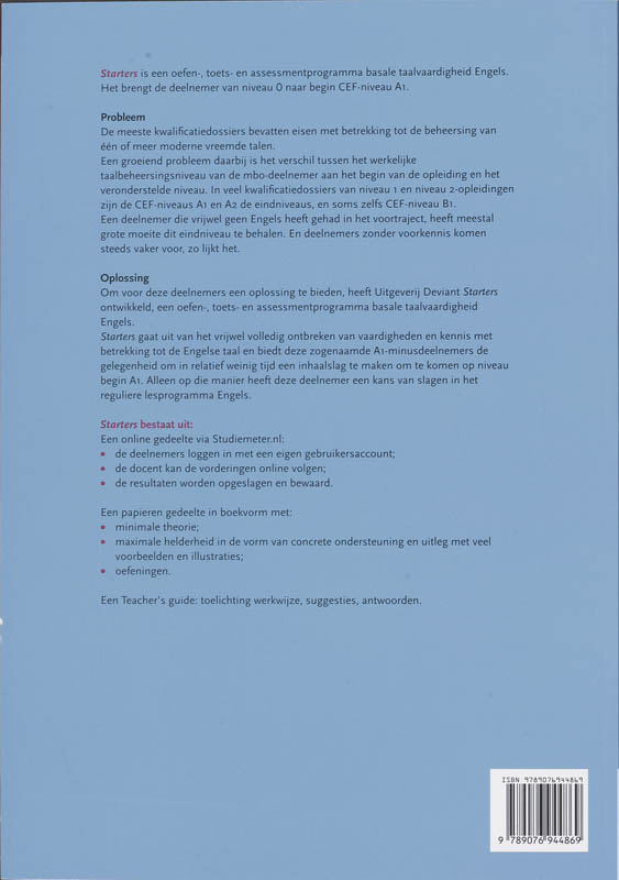 Achterkant van Starters