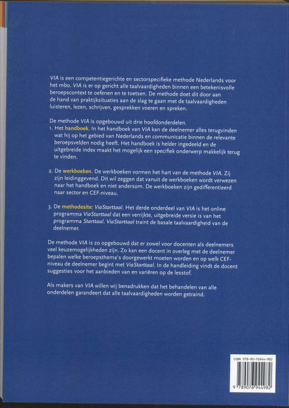 Achterkant van Werkboek