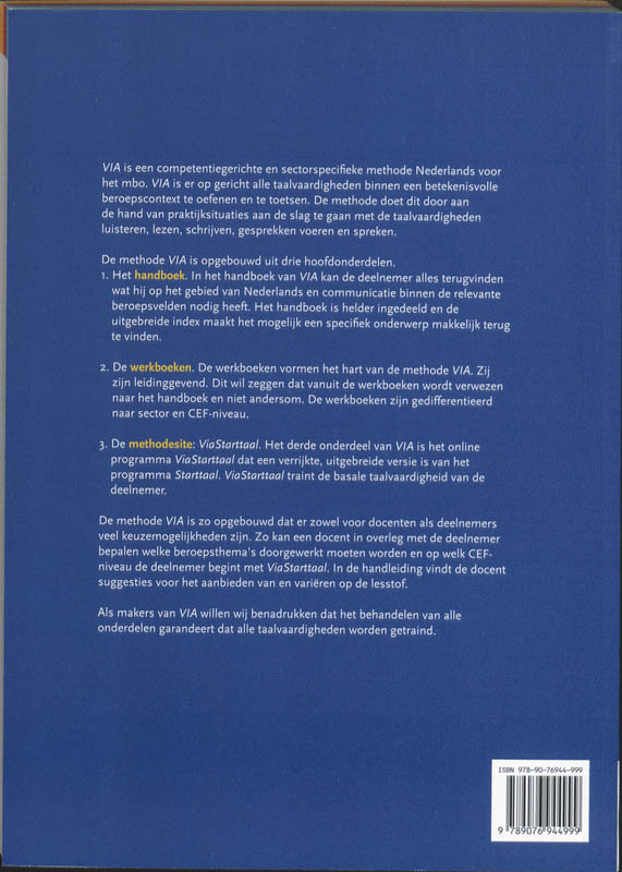 Achterkant van Werkboek