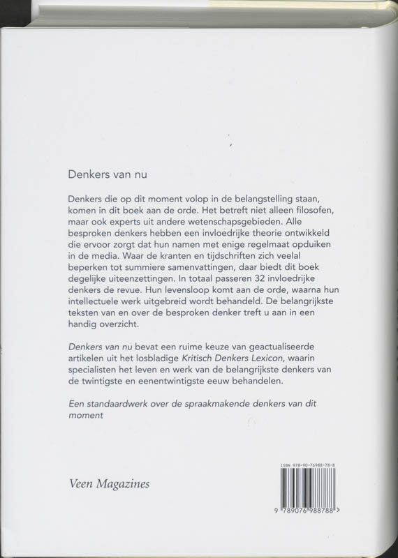 Achterkant van Denkers van nu