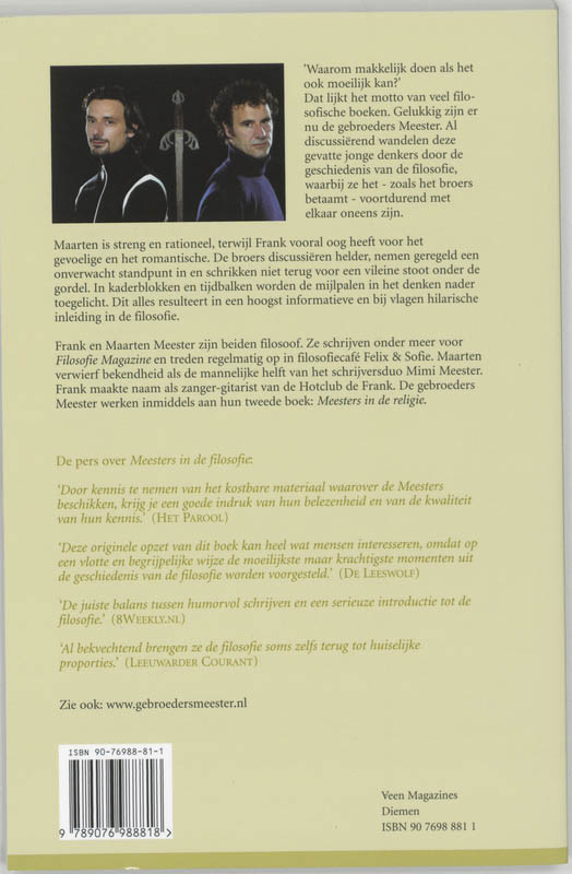 Achterkant van Meesters in de filosofie