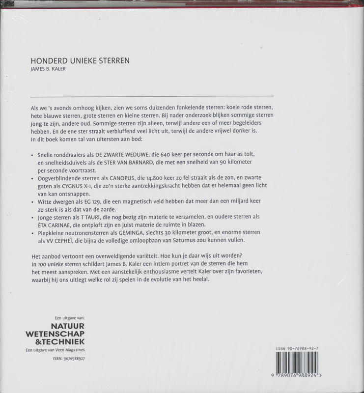 Achterkant van Honderd grootste sterren