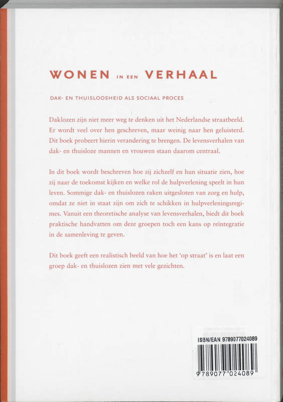 Achterkant van Wonen in een verhaal