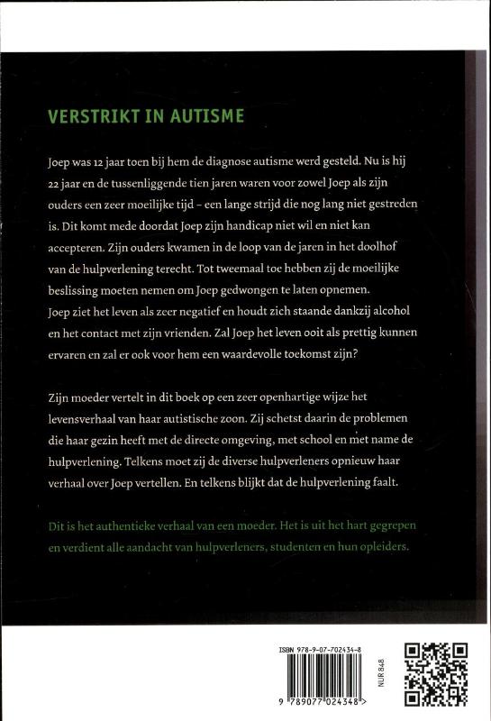 Achterkant van Verstrikt in autisme