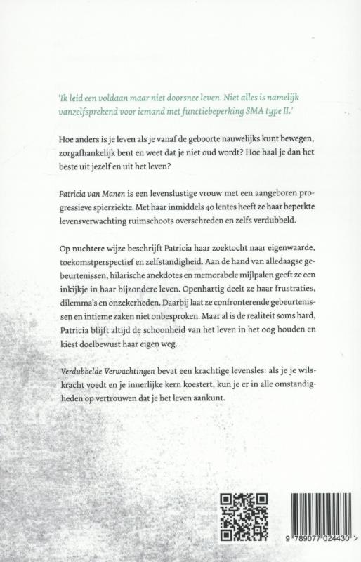 Achterkant van Verdubbelde verwachtingen
