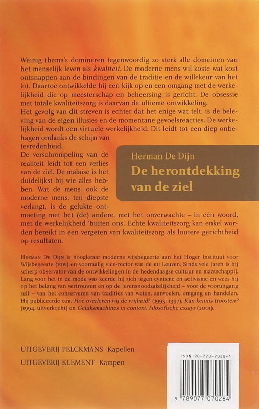 Achterkant van De herontdekking van de ziel