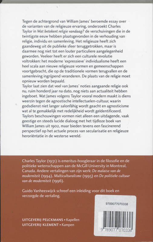 Achterkant van Wat betekent religie vandaag?