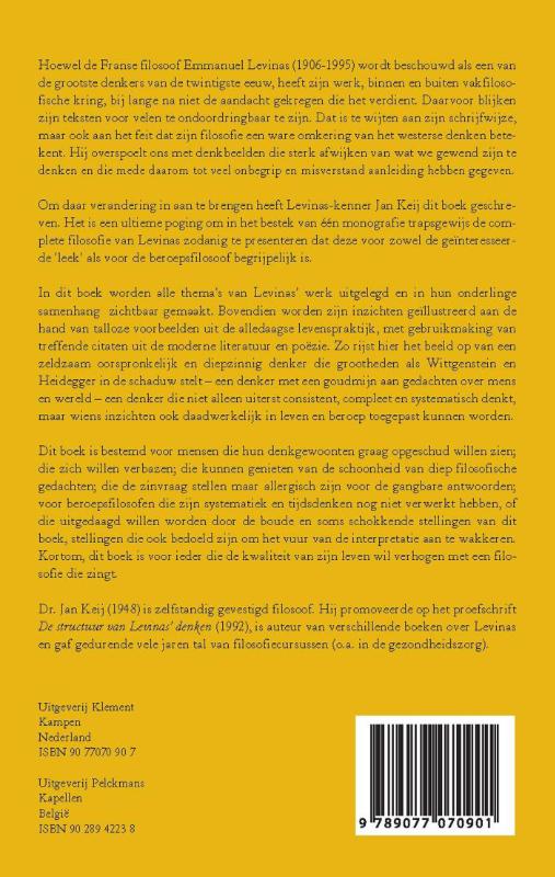 Achterkant van De filosofie van Emmanuel Levinas