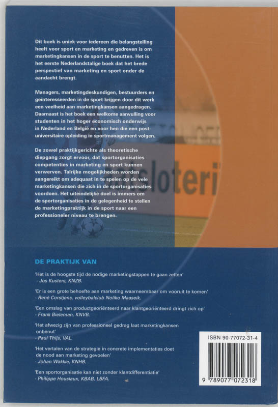 Achterkant van Marketingkansen in de sport