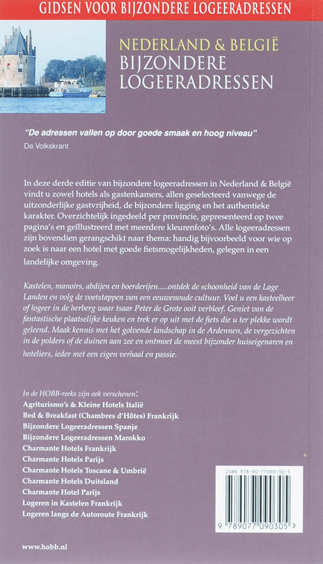Achterkant van Nederland & Belgie bijzondere logeeradressen