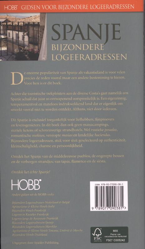 Achterkant van Spanje bijzondere logeeradressen