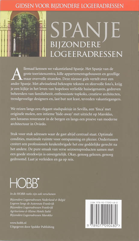 Achterkant van Bijzondere Logeeradressen Spanje