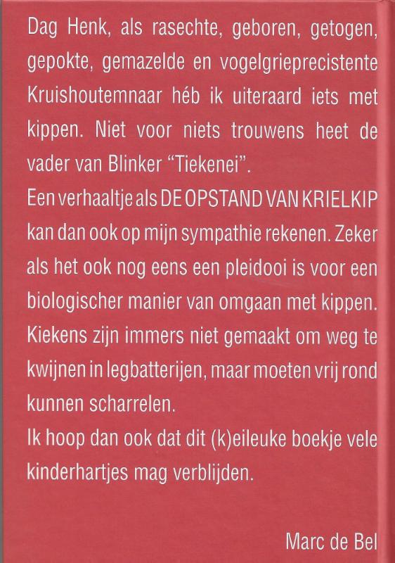 Achterkant van De opstand van krielkip