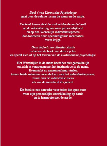 Achterkant van Karmische Psychologie 4: Aarde en Schaduw, Boek 1