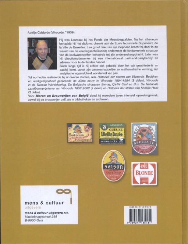 Achterkant van Bieren en brouwerijen van Belgie