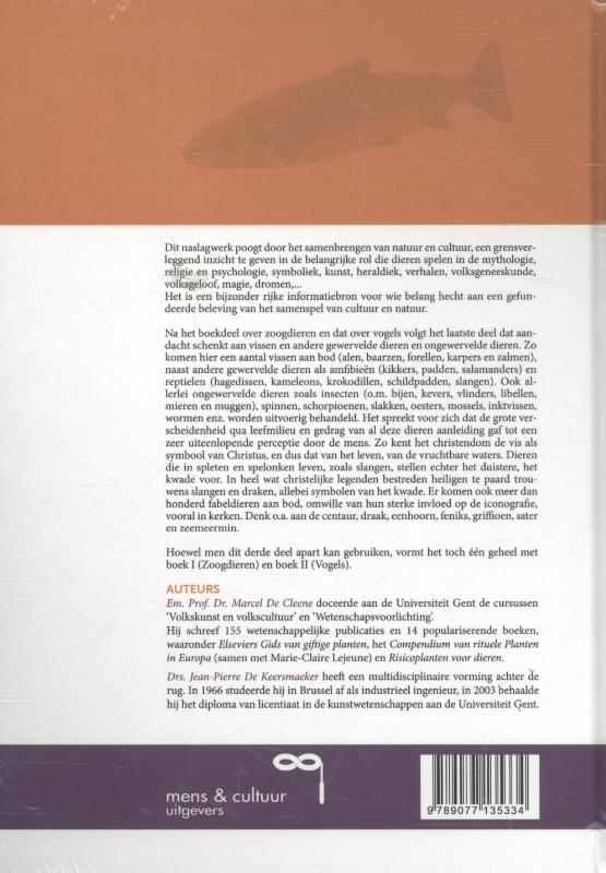 Achterkant van 3 Vissen, reptielen, amfibieën, ongewervelden, fabeldieren