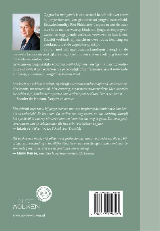 Achterkant van Opgroeien met gemis