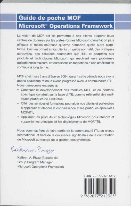 Achterkant van MOF - guide de Poche