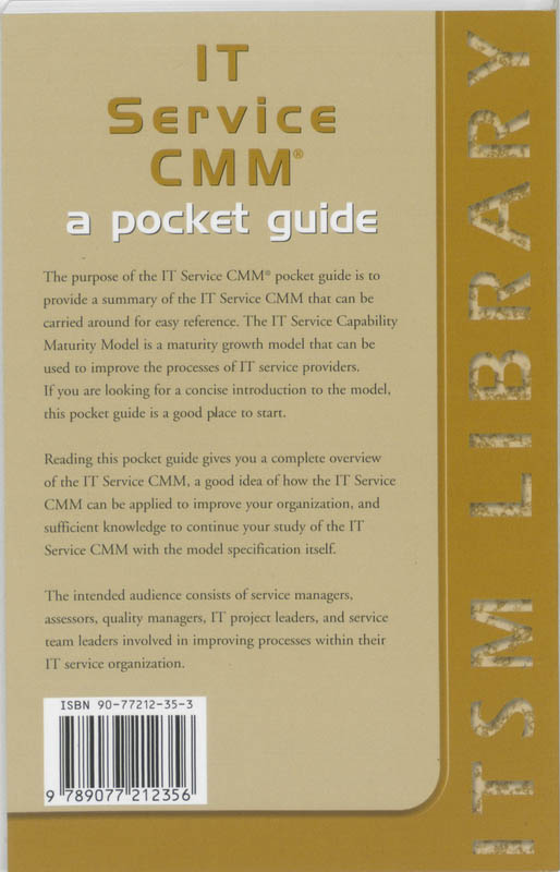 Achterkant van IT Service CMM - a pocket guide