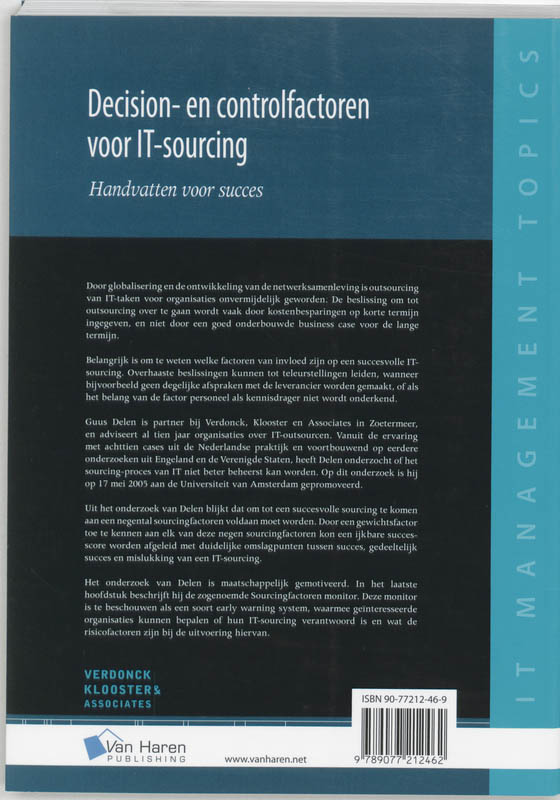 Achterkant van Decision- en controlfactoren voor sourcing van ICT