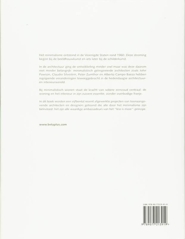Achterkant van Minimalistisch wonen
