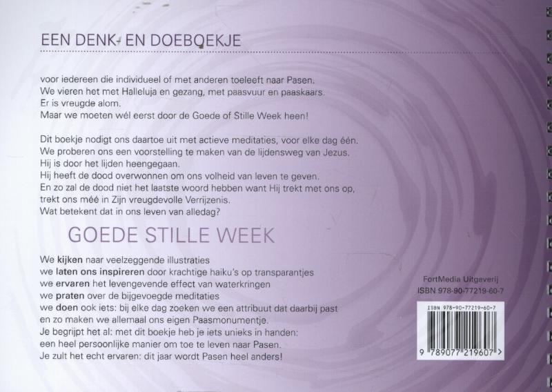 Achterkant van Goede stille week