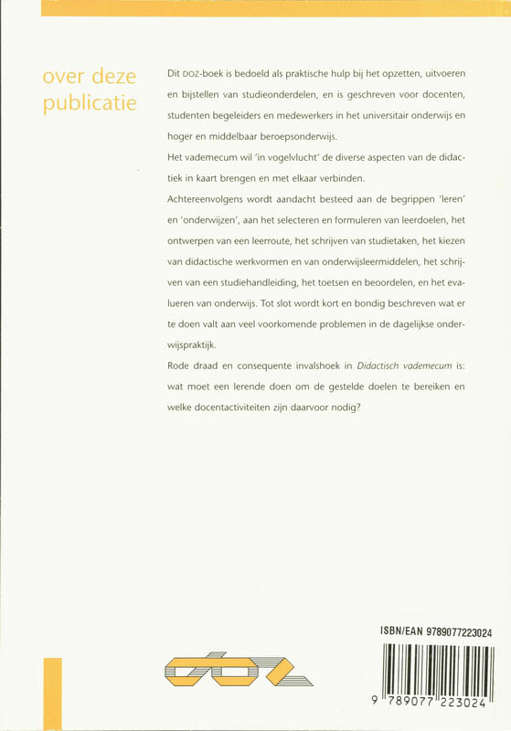 Achterkant van Didactisch vademecum