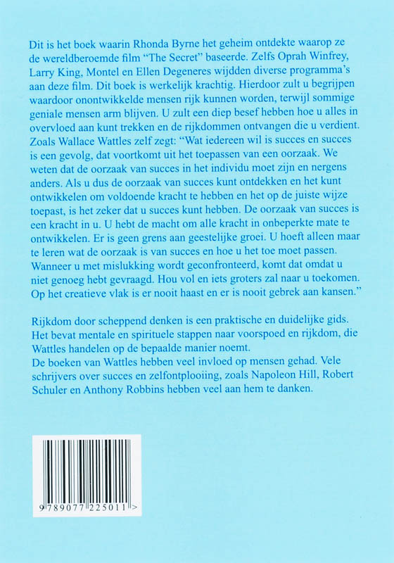 Achterkant van Rijkdom door scheppend denken