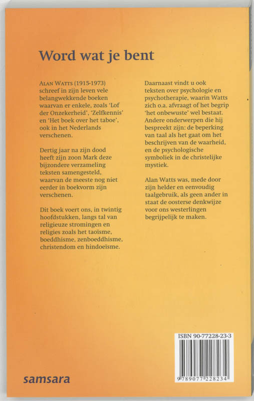 Achterkant van Word wat je bent