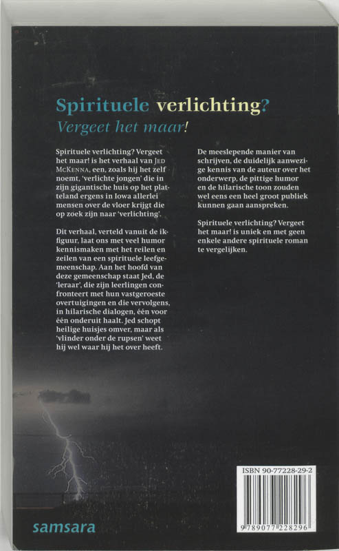 Achterkant van Spirituele verlichting, vergeet het maar!